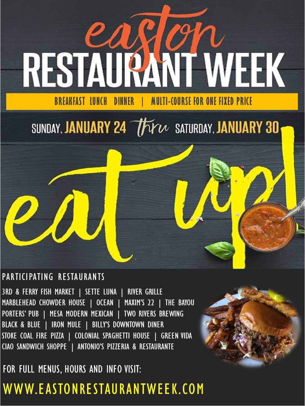 Mark Your Calendars for Easton Restaurant Week!